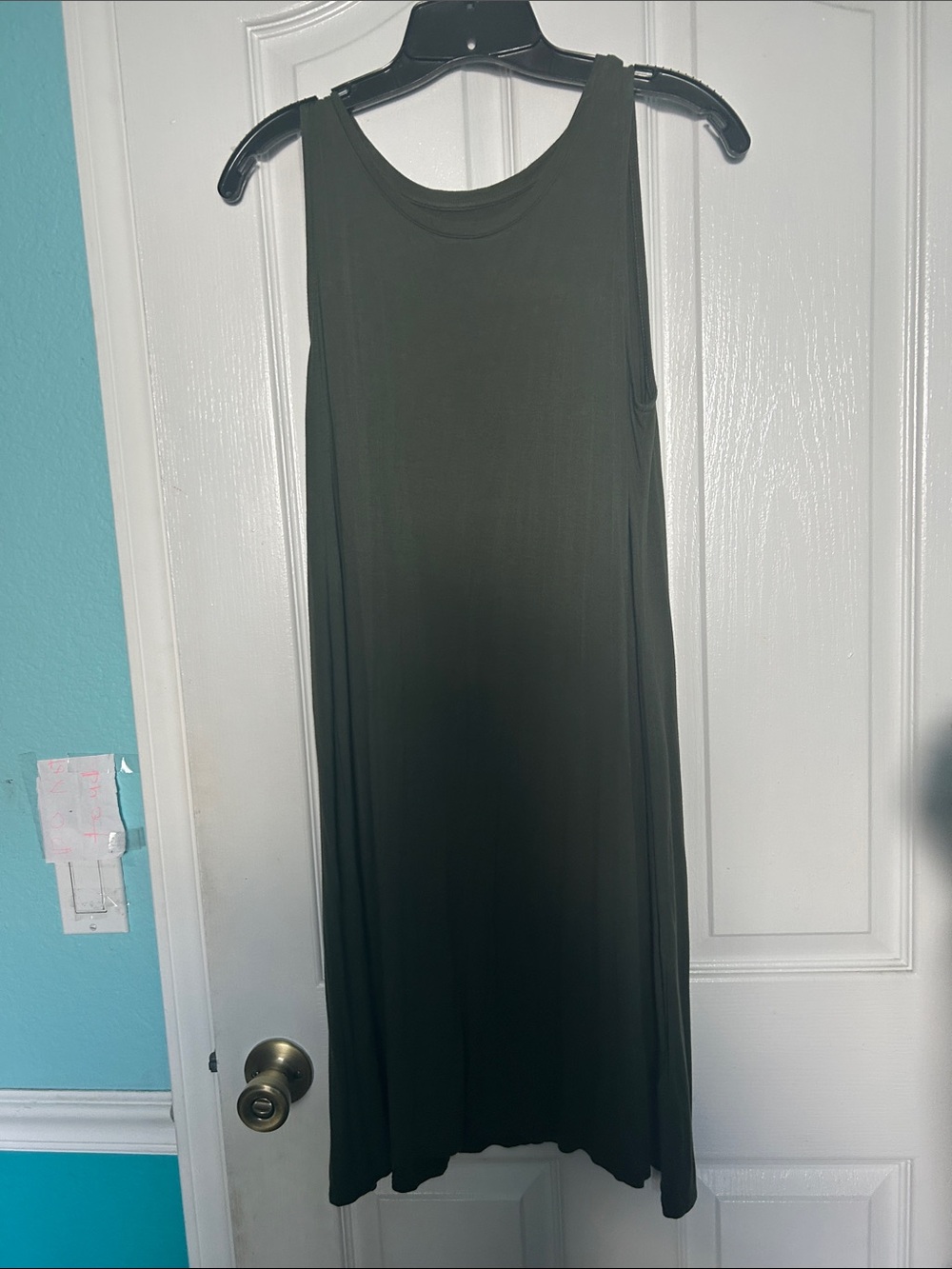 Amazon Essentials Olive Green Sleeveless Maxi Dress